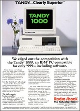 1986 Ancient PC Computer AD TANDY 1000 from Radio Shack 999 072223