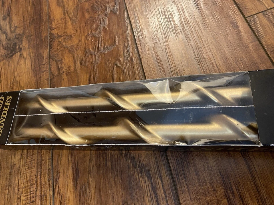 "Velas retorcidas doradas vintage 12"" NUEVAS Kurt Adler vacaciones fiesta de Navidad año nuevo" Foto 2 de 4