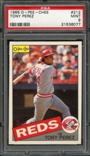 1985 O-PEE-CHEE 212 TONY PEREZ PSA MINT 9 