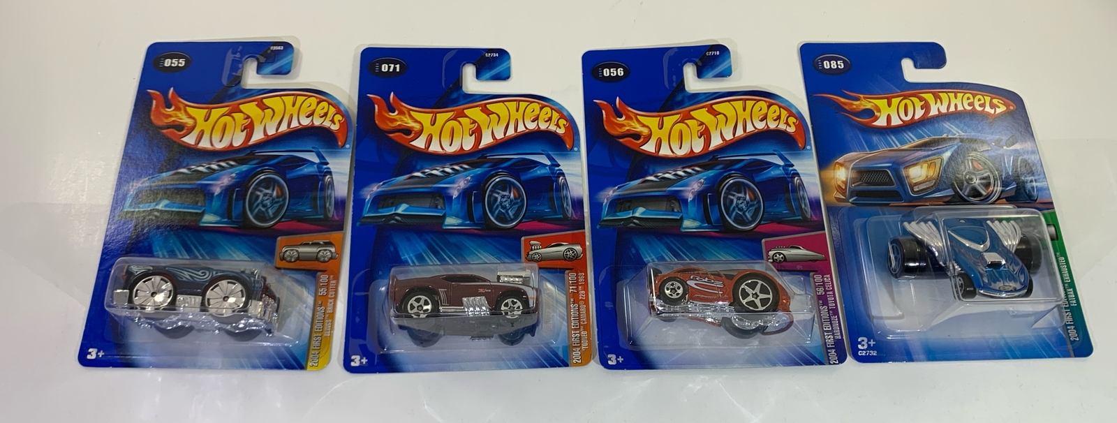 Hot Wheels 2004 Fatbax,  Tooned Camaro, Blings Brick Cutter, Hardnoze Celica L4