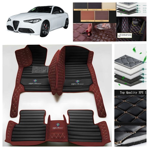 For Alfa Romeo Giulia 2017-2024 Car Floor Mats Leather Waterproof Carpets Luxury - Foto 31 di 34