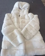 BCBGMAXAZRIA  Faux Fur Hooded Coat Size  XL