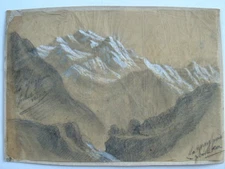 Drawing of / The Summit Snowy Of La Jungfrau, IN Switzerland
