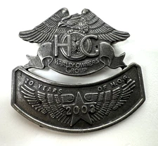1983 & 2003 20 Years HOG Harley Davidson Owners Group Vest Jacket Hat Lapel Pin