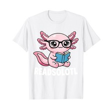 Axolotl Read Books Outfit Cool Reading Kids Book Character T-Shirt