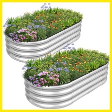 Galvanized Raised Garden Bed- Planter Garden Boxes Outdoor, Raised Beds for G...
