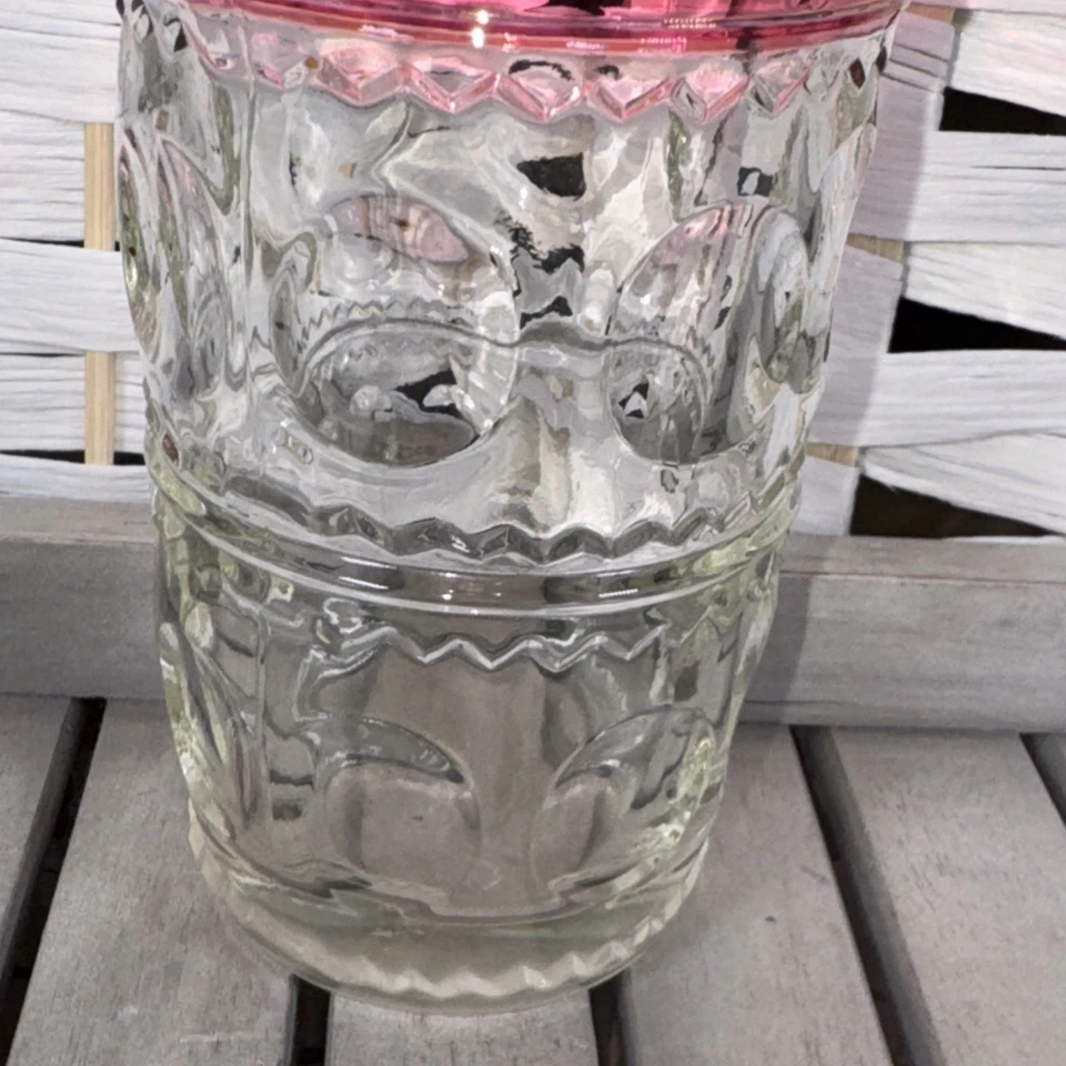 Vintage Tiffin Kings Crown Ruby Tumbler Drinking Glass / ~5.5” Tall / Thumbprint - Image 4 of 4