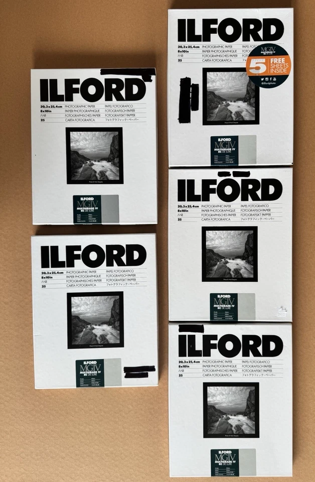 PAPEL FOTOGRÁFICO ILFORD 8X10 MGIV MULTIGRADO IV RC DELUX PEARL 5 cajas 25 Ea NUEVO EN CAJA Foto 2 de 4