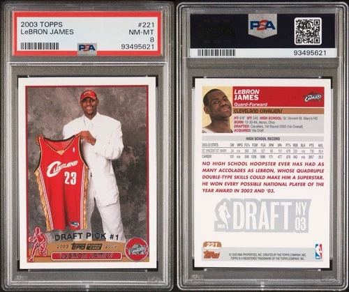 2003 Topps #221 Lebron James Rookie RC PSA 8 NM-MT HoF GOAT Lakers Cavaliers