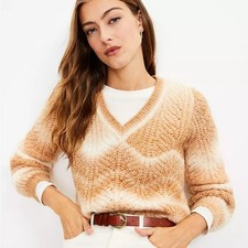 EUC LOFT Space Dye V-Neck Sweater Size XS