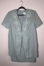 Vintage 80s Women's Lady Dorby Dress 16WP Slate Blue Embellishment Details