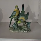 Stangl Pottery Bird #3582 Green Double Parakeets 1940s Mint