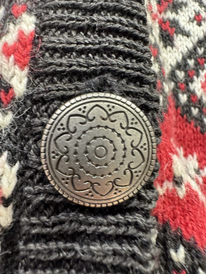 Cárdigan Recortado Old Navy Fair Isle Rojo Negro Blanco De Colección Años 90 Talla Juvenil 12 Foto 4 de 4