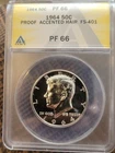 1964 Proof Kennedy Half Dollar 50c ANACS PR66 Accented Hair