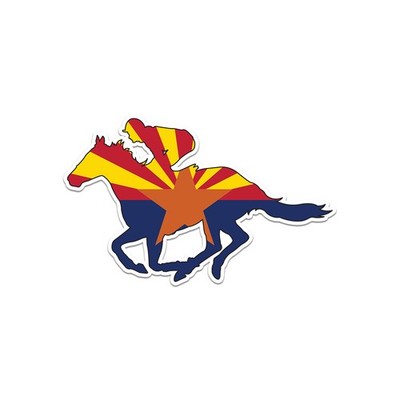 Arizona AZ Racing Horse Shaped Flag Sticker Decal