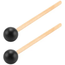 2Pcs Soft Rubber Head Sticks Wood Handle Bell Mallets for Glockenspiel6692