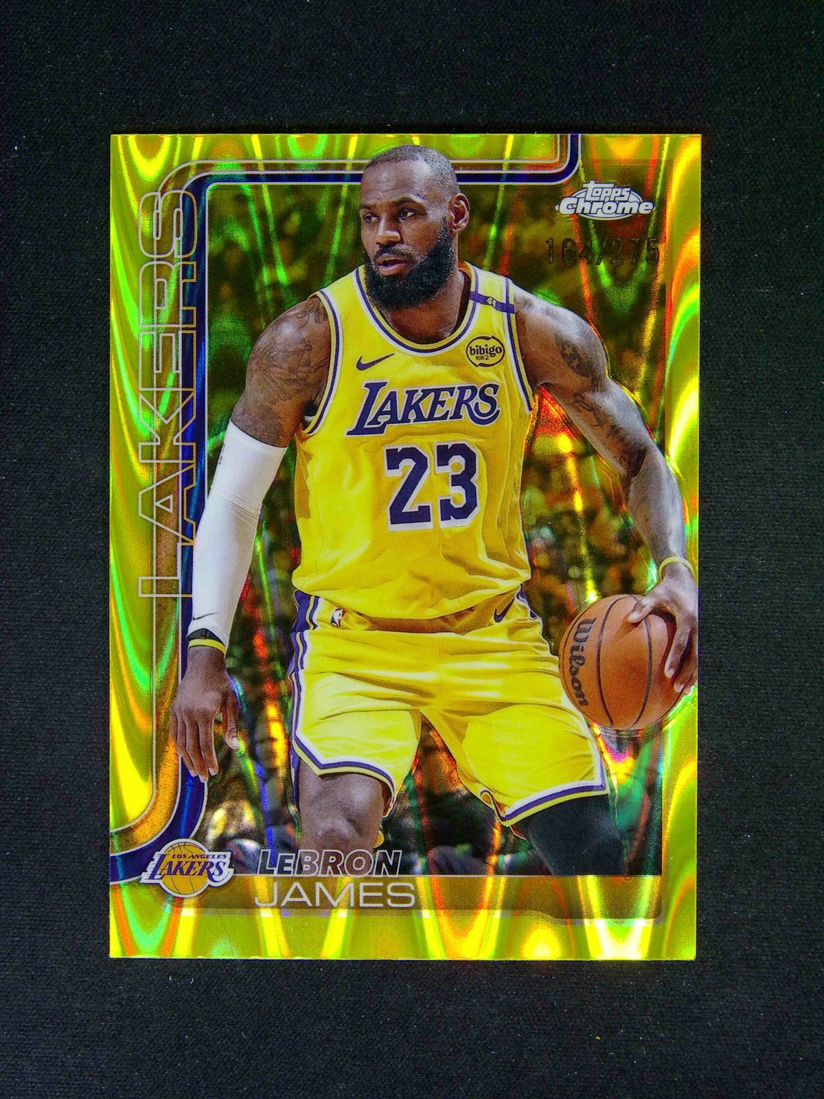 2025-26 Topps Chrome LeBron James Yellow RayWave /275 Color Match #127