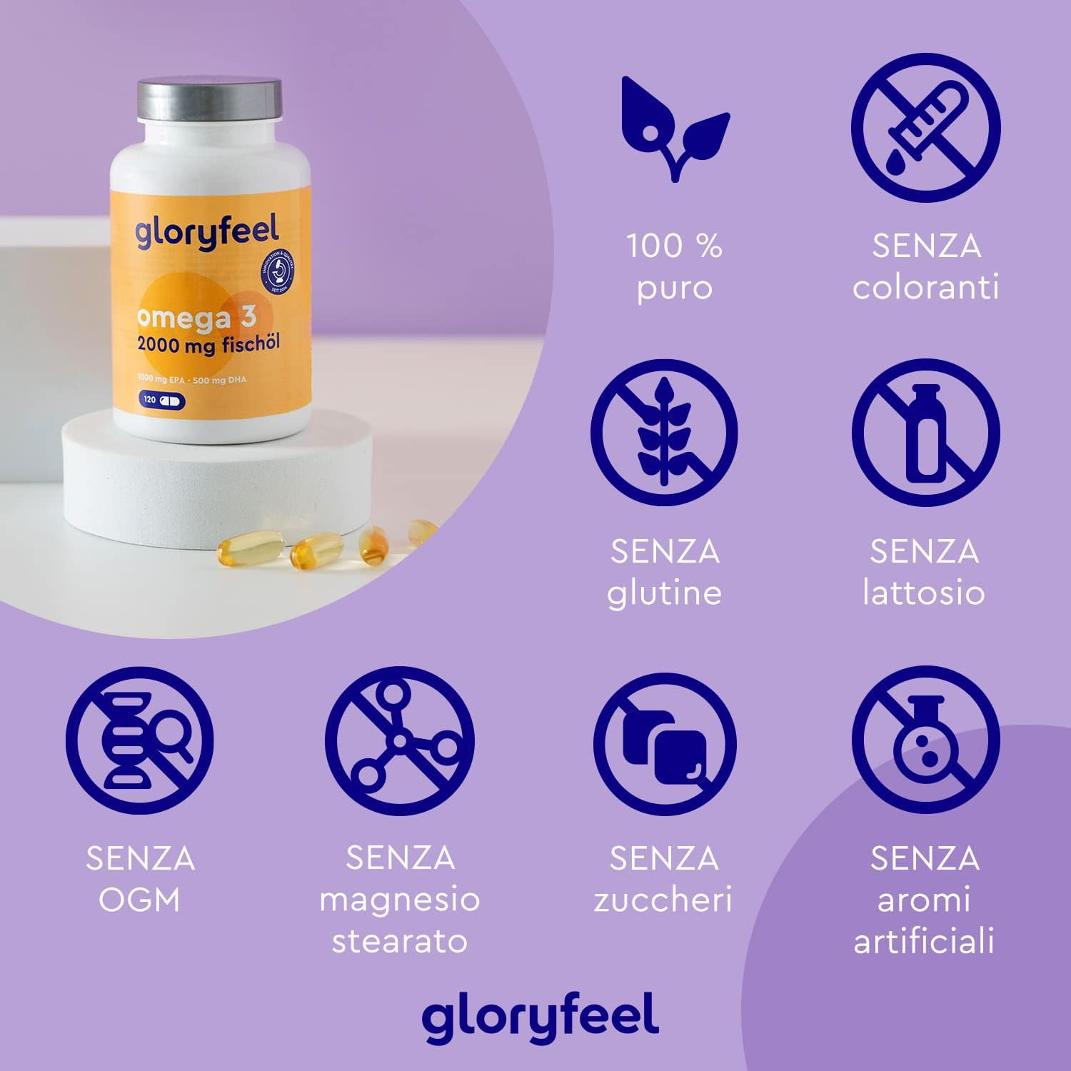 Omega 3 2000mg Ultra-Concentrato - Prodotto dell'Anno 2025 - 1.5g O3 - 4