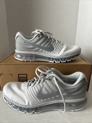 Nike Air Max 2017 Running Shoes White Platinum Grey Shoes 849559-009 Men's 12