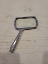 ANTIQUE 4" x2" MAGNIFYING GLASS GRAY THICK HANDLE MADE IN JAPAN.