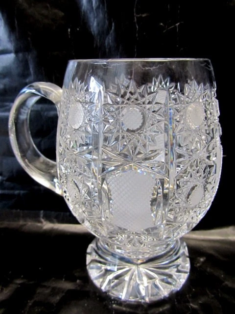 JOSKA Bleikristall Bierkrug Fuß Glas Bierglas Glaskrug Diamant Stern Schliff 0,5 - Bild 2 von 4