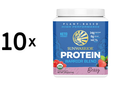 10 x Sunwarrior Warrior Blend Organic (375g) Berry (56,00 EUR/kg)