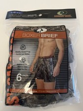 2 Mossy Oak Boxer Brief Set Size Large 36-38 Camouflage Green Orange Stitching