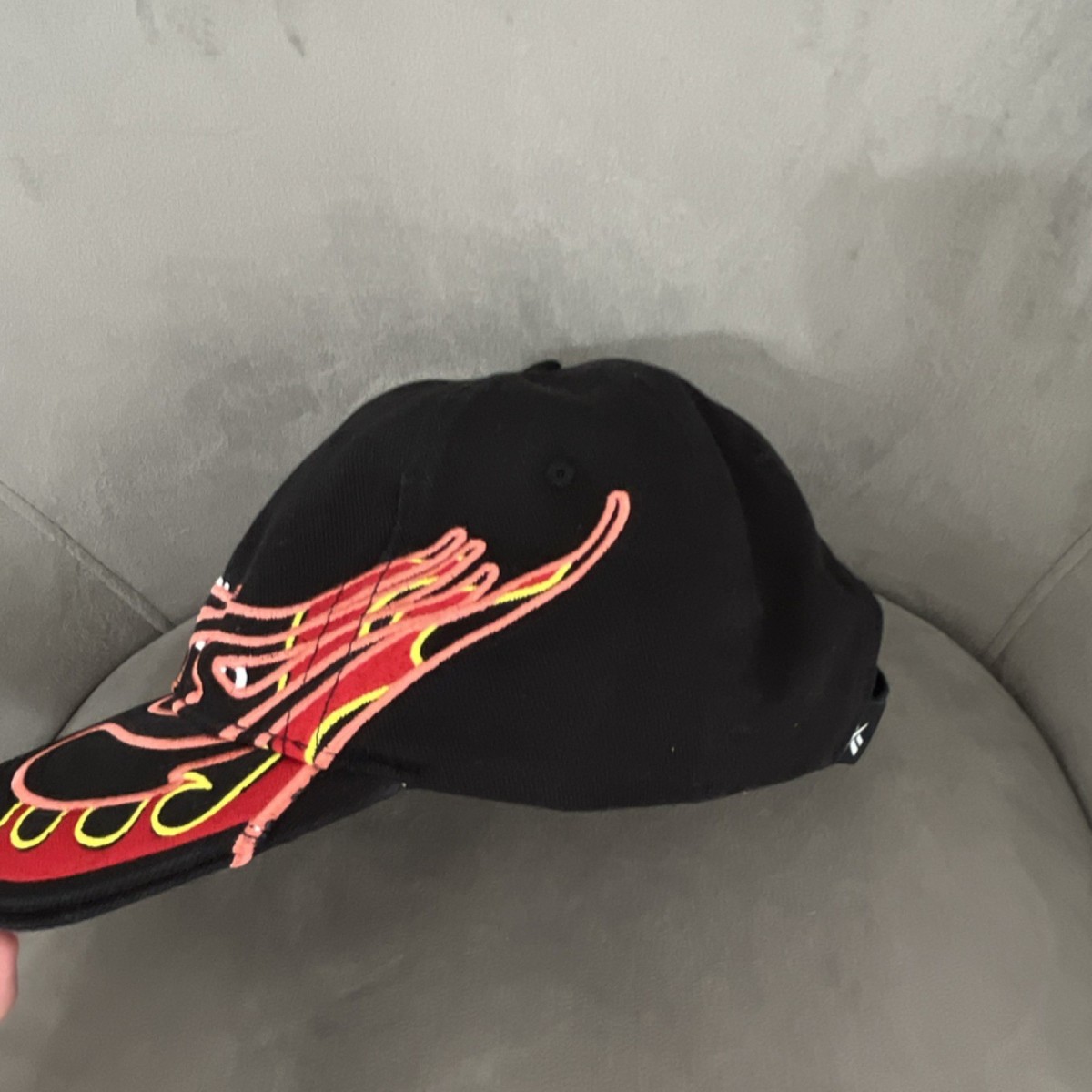 Vetements x Reebok Black Graphic Adjustable Baseball Cap Men