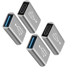 USB 3.0 to USB C 3.1 Adapter 4 Pack,10Gbps Double Sided Data Transfer, Bi-Dir...