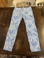 Lilly Pulitzer Women's Blue Koi Capri Pants Size 6