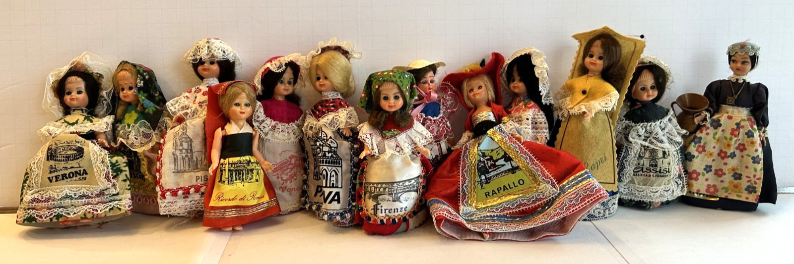 Lot of 13 ~ Vintage International Costumes ~ Beautiful 5" Souvenir Travel Dolls