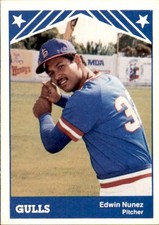 1983 Salt Lake City Gulls TCMA #1 Edwin Nunez Puerto Rico PR - NM Baseball Card