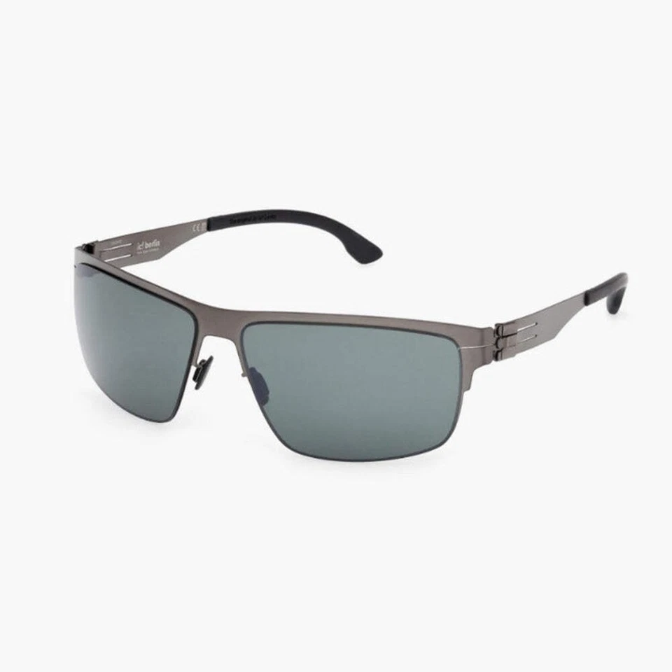 Lunettes de soleil Ic!Berlin Nate 63 15 150 Graphite Green lens 100% Authentic - Photo 1/4