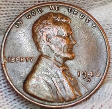 1946 S Lincoln Wheat Cent Free Shipping