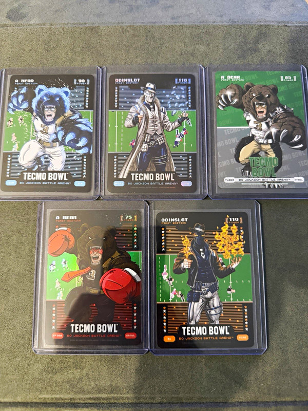 Tecmo Bowl Football Bo Jackson 1st Edition Trading Card Lot (5) A Bear Coinslot