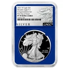 2021-W $1 1-oz T-1 Proof American Silver Eagle Congratulations Set NGC PF70UC