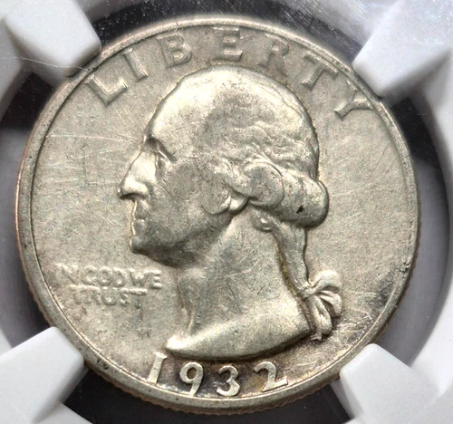 1932-D (MISLABELED) Washington 90% Silver Quarter NGC XF Details Super Key Date