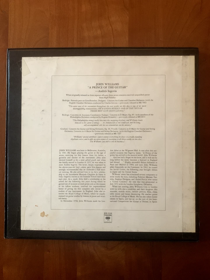 John Williams - Seven Great Guitar Concertos Vinyl (3LP) M3X 31508 Columbia - Image 2 of 4