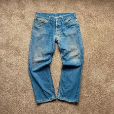 Levi Strauss And Co Men’s Blue Faded Washed Denim Straight Fit Jeans W36 L34