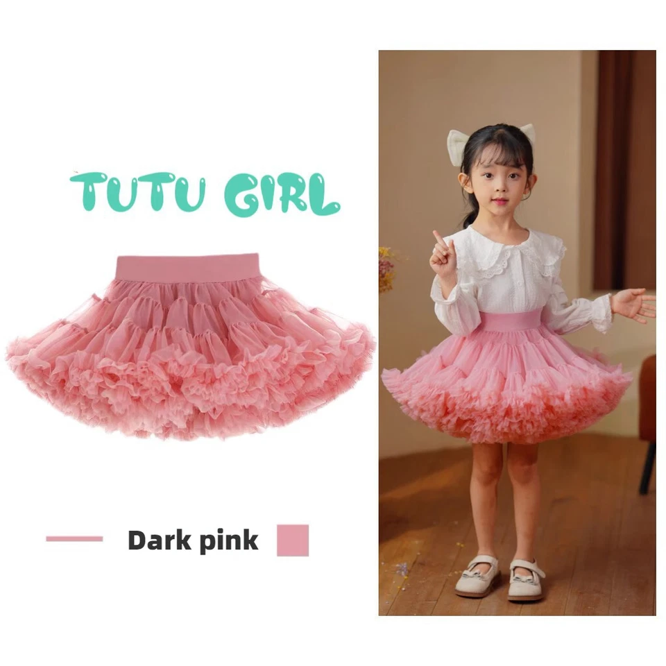 Baby Girls Tutu Skirt Fluffy Tulle Pettiskirt Princess Kids Ballet Dance Party - Image 4 of 4