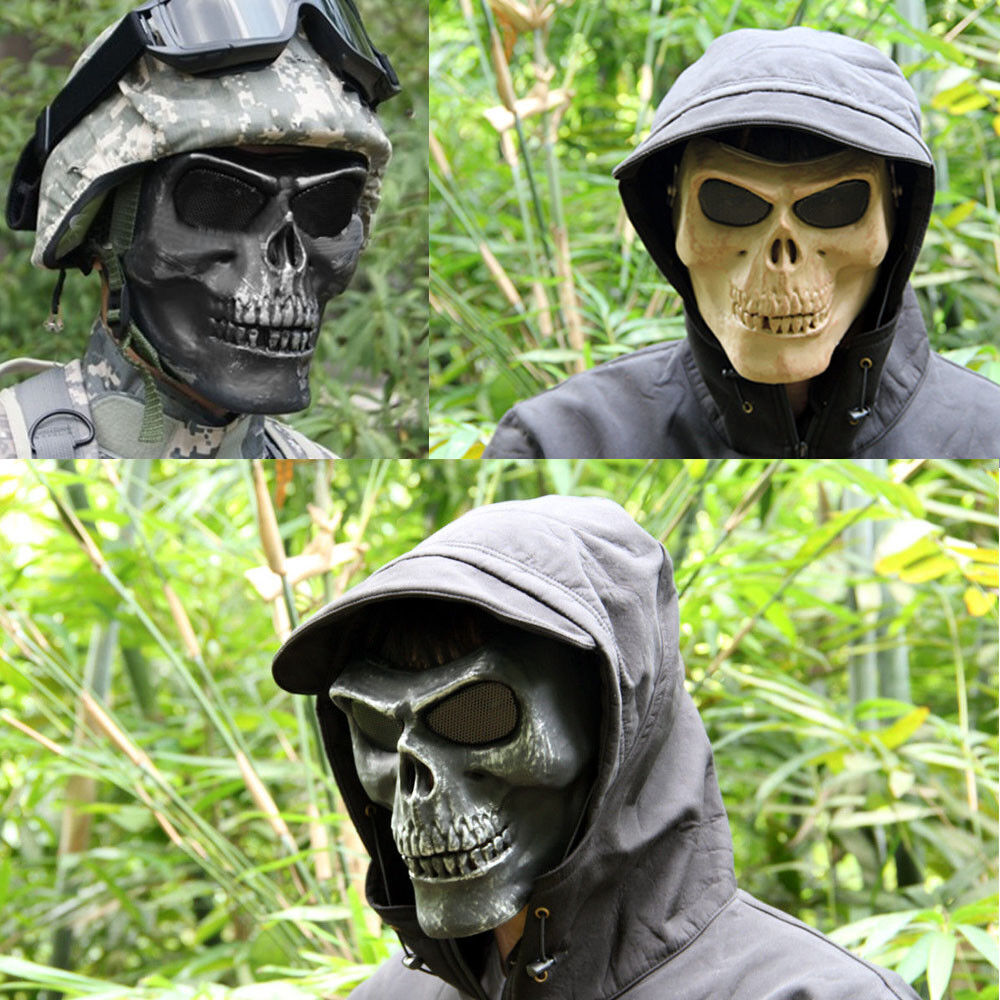  Ghost Skull Mask Full Face Unisex For War Game Outdoor Sport  Halloween Cosplay (one size, Mask) : Clothing, Shoes & Jewelry