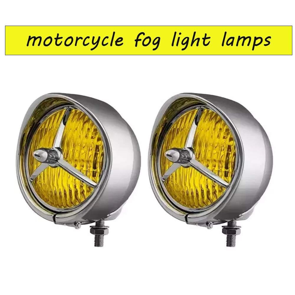4.5'' Motorcycle H3 LED Fog Light Lamps Yellow Lens Fit For Harley