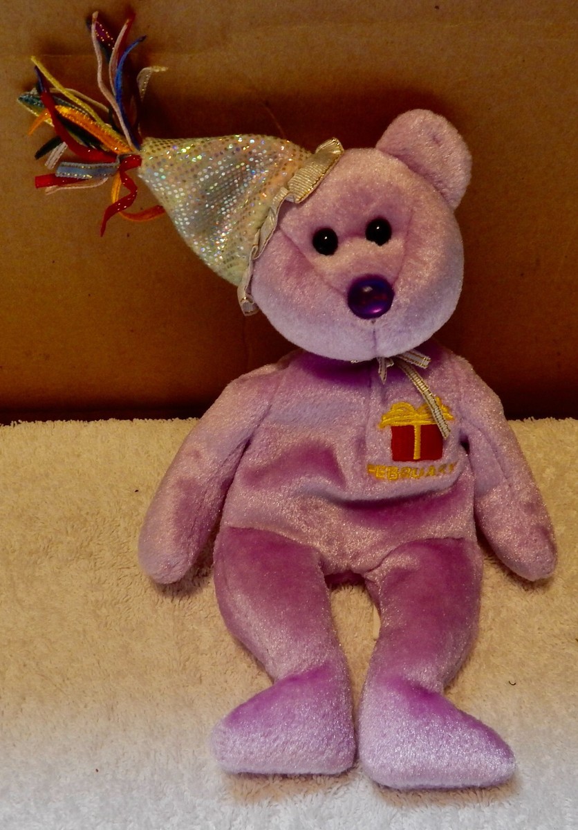 TY Beanie Baby February Teddy Birthday Bear 8