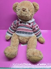 FAO Schwarz 2015 Collector Teddy Bear Christmas Sweater Plush Stuffed Animal 14"