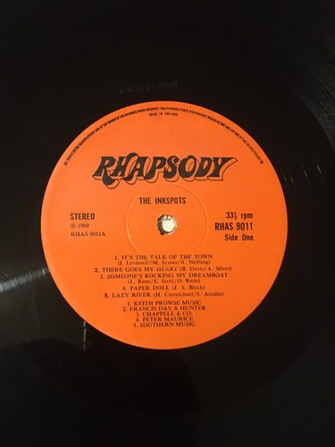 THE INKSPOTS - RHAPSODY - Vinyl LP 12" RHAS 9011 1960 - EX/VG+ - Picture 4 of 6