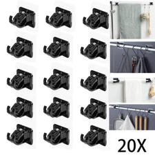 20 Pcs Self Adhesive Adjustable Curtain Rod Holders No Drilling Nail Free Hooks