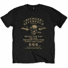 Image of Official Avenged Sevenfold T Shirt Seize The Day Black Mens Metal Rock A7X New