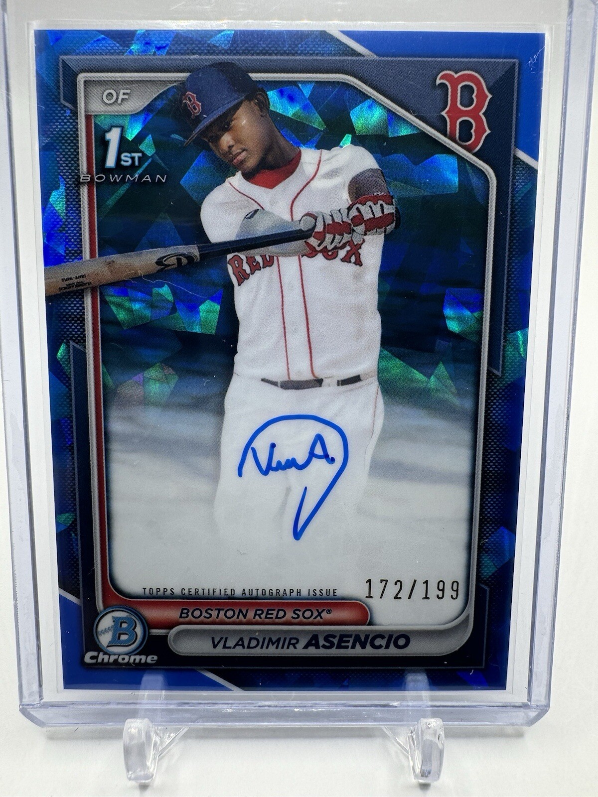 2024 Bowman 1st Chrome SAPPHIRE AUTO 172/199 Vladimir Asencio Red Sox #CSPA-VA