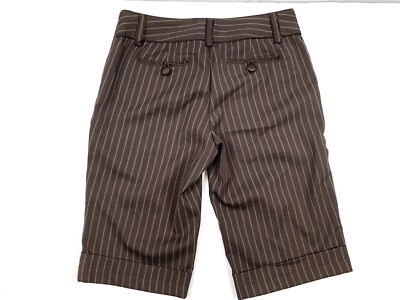 Guess Womens's Size 27 Brown Striped Career Dress Capris Pants Shorts W30  L13 | eBay