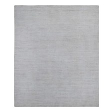 8' x 9'8" Mercury White Plain Design Modern Peshawar Oriental Rug R88737